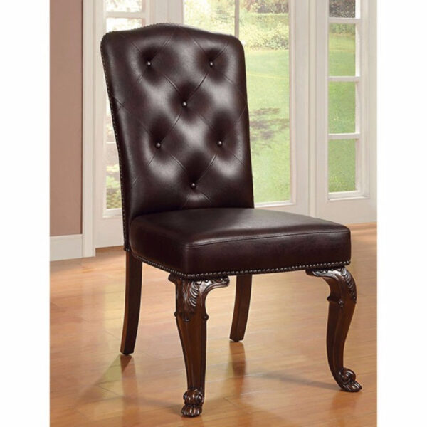 140220266990f111ca561.jpeg Bellagio Traditional Side Chair With Leather Upholstery, Set Of 2