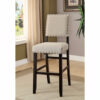 SANIA II Rustic Bar Chair In Ivory Linen, Cream, Set of 2
