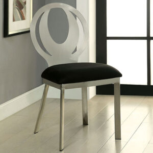 Orla Contemporary Side Chair With Black Microfabric Seat, Set of 2