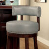 Shirley Contemporary 29" Barstool With pu Cushion, Gray Finish, Set of 2