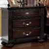 Syracuse Traditional Style Beautiful Nightstand, Dark Walnut