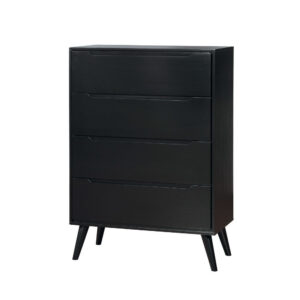 140220266990f170f1f72.jpeg 4 Drawer Wooden Chest With Round Tapered Legs, Black