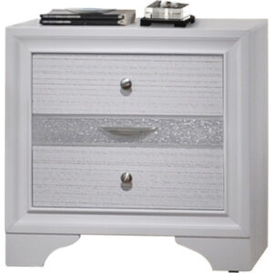 Stylish 3 Drawers Wood Nightstand By Naima , White