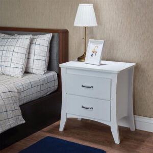 140220266990f1cdb5642.jpeg Contemporary Style 2 Drawers Wood Nightstand By Babb, White
