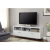 Stunning white tv console With chrome legs