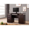 Luxurious Computer Desk with 2 Drawers and Cabinet, Brown