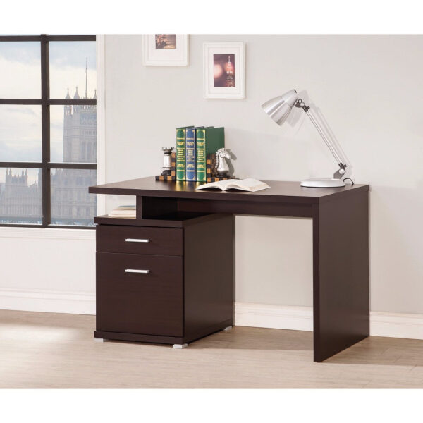 140220266990f20176aef.jpeg Wooden Contemporary Desk with Cabinet, Brown