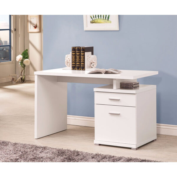 Gorgeous white Wooden desk with cabinet