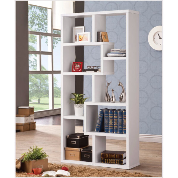 140220266990f20ab2bc0.jpeg Mesmerizing Multiple Cubed Rectangular Bookcase, White