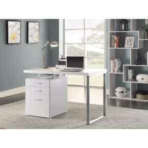 Superb white Office Desk with Reversible Set Up