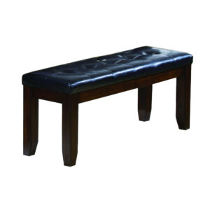 Impressive leather Tufted Upholstered Bench In Brown And Black