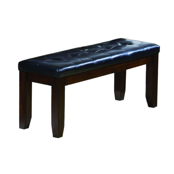 Impressive leather Tufted Upholstered Bench In Brown And Black