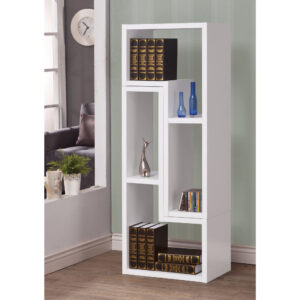 Hollow Core TV Console and Bookcase Combination, White