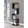 Well made Four Tier Wood And Metal Bookcase, Black