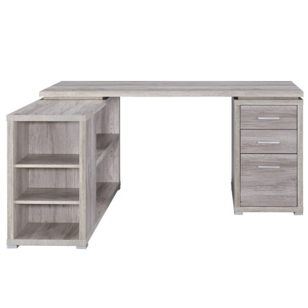 Contemporary Style L Shaped Office Desk, Gray