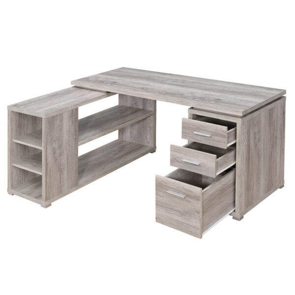 Contemporary Style L Shaped Office Desk, Gray