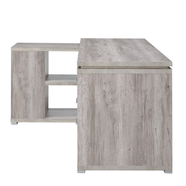 Contemporary Style L Shaped Office Desk, Gray