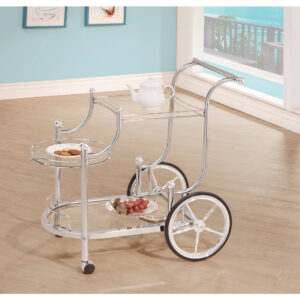 140220266990f31b28322.jpeg Elegant Metal Frame Serving Cart, Silver