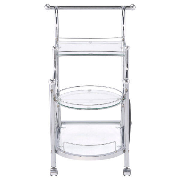 Elegant Metal Frame Serving Cart, Silver