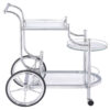 Elegant Metal Frame Serving Cart, Silver
