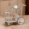 Elegant Metal Frame Serving Cart, Silver