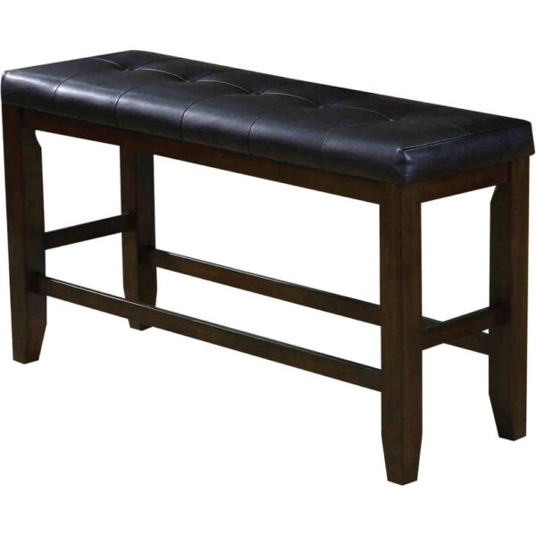 Comfy Wooden Counter Height Bench, Black & Espresso Brown