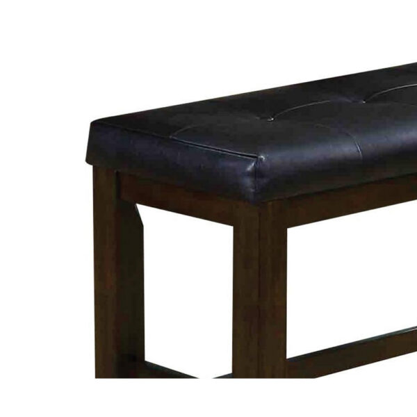 Comfy Wooden Counter Height Bench, Black & Espresso Brown