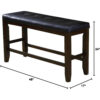 Comfy Wooden Counter Height Bench, Black & Espresso Brown
