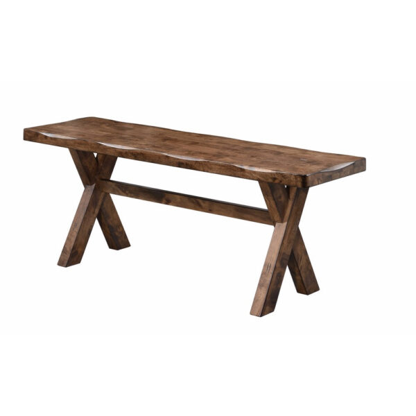 140220266990f35e39377.jpeg Wooden Trestle Style Base Bench, Brown