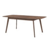Rectanglular Wooden Dining Table With Round Corners, Walnut Brown
