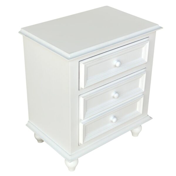 140220266990f398cba39.jpeg 28 Inch Bedside Nightstand, 2 Drawers with Classic Round Knobs, Handcrafted White Mango Wood
