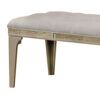 140220266990f3dd55b59.jpeg 51 Inch Wood Bench, Cushioned Seat, Tapered Legs Support, Gray, Champagne Silver