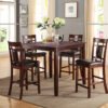 Swish Cashew Wood 5 Pieces Counter Height Dining Set In Brown
