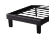 Polyurethane Twin Size Bed In High Headboard In Black