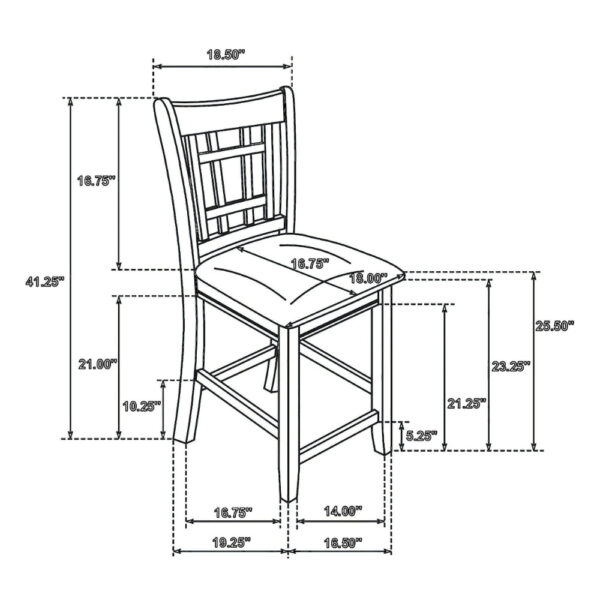 140220266990f41a1c177.jpeg Contemporary Armless Counter Height Chair, Espresso Brown & beige , Set of 2