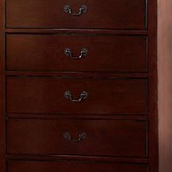 Decorously Functional Pine Wood, Plywood & Birch Veneer Chest, Cherry