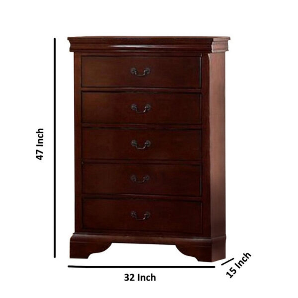 Decorously Functional Pine Wood, Plywood & Birch Veneer Chest, Cherry