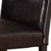 Faux Leather Dining Side Chair In Pine, Set Of 2, Dark Brown
