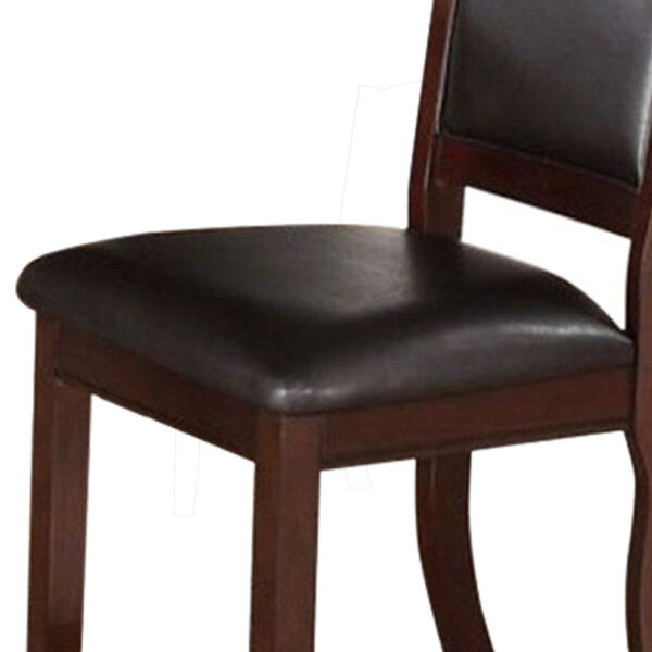 Contemporary Rubber Wood Dining Chair, Set Of 2, Brown And Black