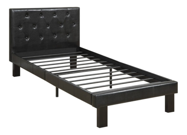 140220266990f4589b946.jpeg Faux Leather Upholstered Twin size Bed With tufted Headboard Black