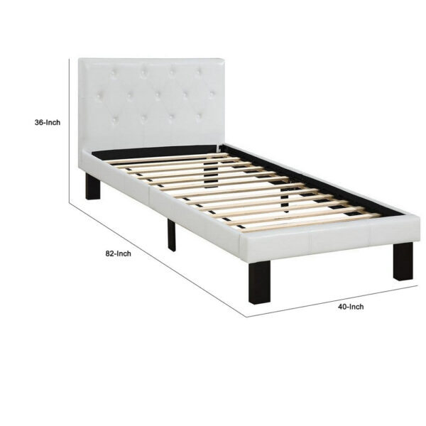 140220266990f46a423f5.jpeg Faux Leather Upholstered Twin size Bed With tufted Headboard White