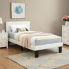140220266990f46bd8a02.jpeg Faux Leather Upholstered Twin size Bed With tufted Headboard White