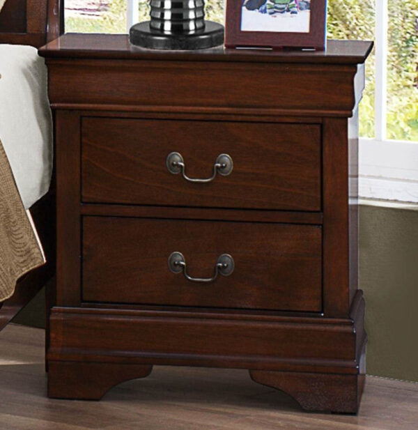 140220266990f566951c6.jpeg Wooden Night Stand With Curvy Handle Drawer Cherry Brown