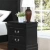 Traditional Style Wooden Night Stand With 2 Drawers Black