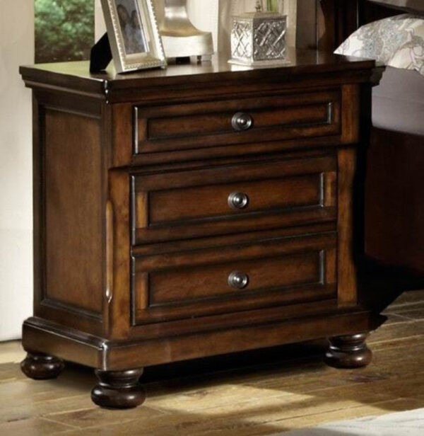 140220266990f59f7528f.jpeg Classic Wooden Night Stand with 2 Drawers Brown