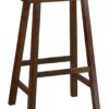 Wooden 29" Counter Height Stool with Saddle Seat, Distressed Cherry, Set Of 2