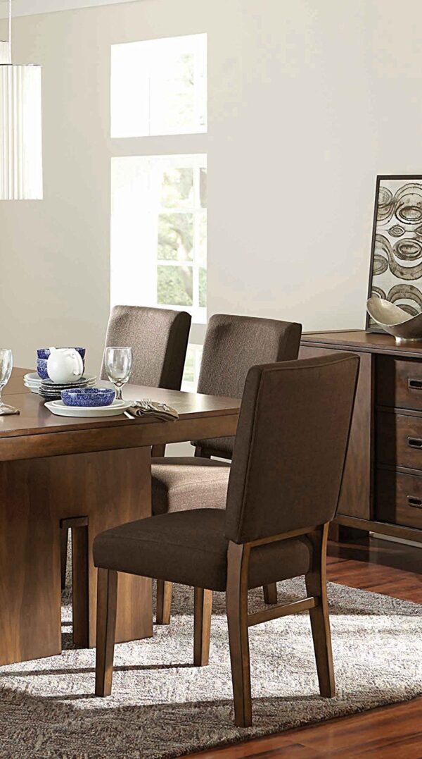 Wood & Fabric Dining Side Chair With Comfortable Padding, Set of 2