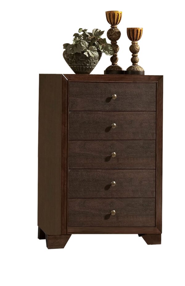 140220266990f638b4267.jpeg Wooden Chest with 5 Spacious Drawers , Espresso Brown