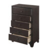 140220266990f64350cef.jpeg Wooden Chest with 5 Spacious Drawers , Espresso Brown
