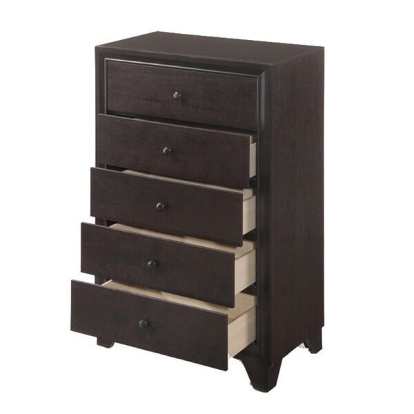 140220266990f64350cef.jpeg Wooden Chest with 5 Spacious Drawers , Espresso Brown